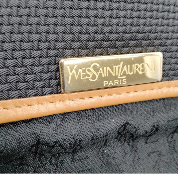 Yves Saint Laurent YSL crossbody Shoulder Bag tan Black PVC leather authentic - Picture 6 of 10